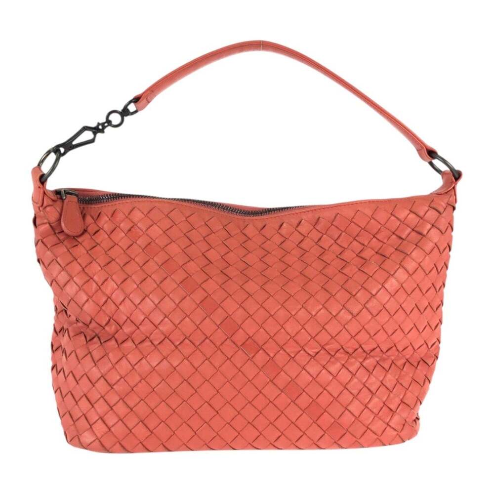 BOTTEGA VENETA Pink Leather Intrecciato Shoulder Bag